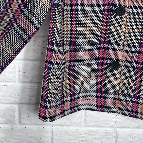 HALOGEN Plaid 3 Button Multi-color Houndstooth Jacket | Small - Picture 4 of 7
